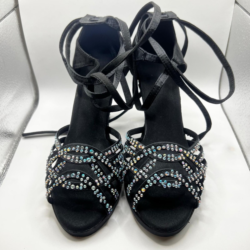 NEW Dance And Sway Women's Size 7-7.5 Black Shoes Slim Heel 3.3"
